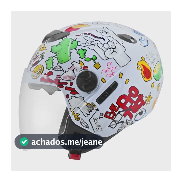 Capacete Aberto Pro Tork New Atomic Universe Brilhante Branco 59/60