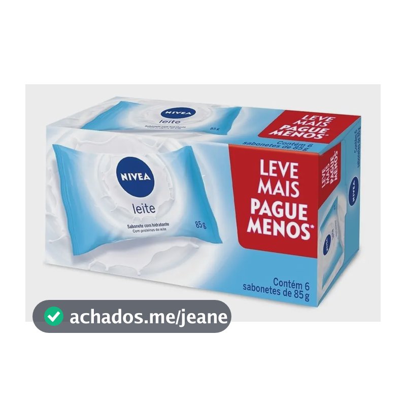 NIVEA Sabonete em Barra Hidratante Leite Promo 6 uni 85g