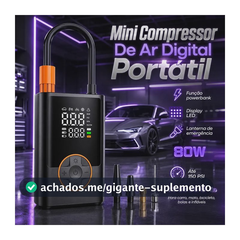 Compressor De Ar Portátil Blackone 4000mah USB-C Digital Carro Moto