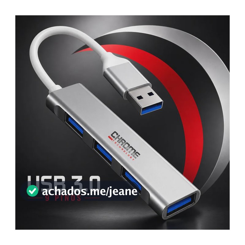 Hub Usb 4 Portas Usb 3.0 5 Gbps Extensor Adaptador Usb 3.0 Computador Pc Notebook Chrome Technology