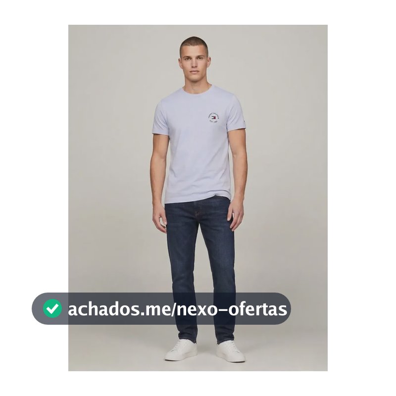 Camiseta Tommy Hilfiger 1985 Logo Chest Masculino Branco Branco G Masculino
