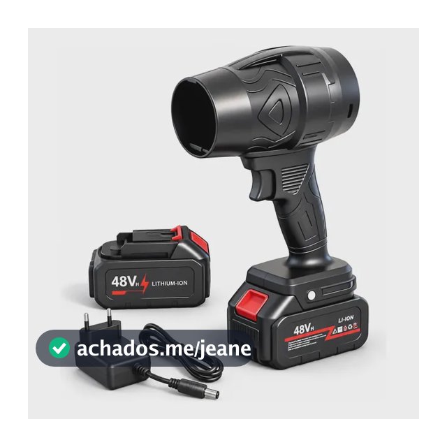 Soprador Turbo Portátil Quicko 48v 1050 W Com 2 Baterias De 2 Ah 210 Km/h Preto
