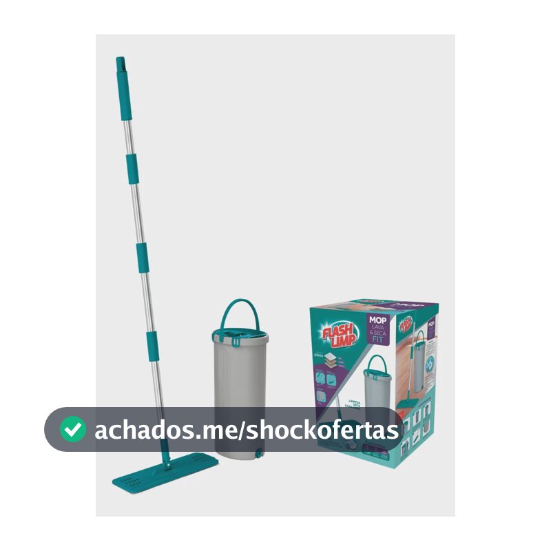 Mop Lava E Seca Fit Flash Limp Rodo Limpeza Balde 1 Unidade Azul-turquesa