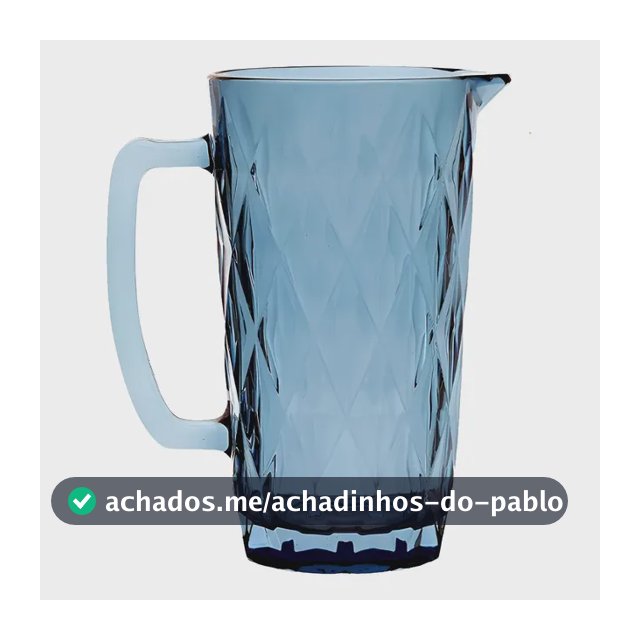 Jarra De Vidro Diamond Azul Água Ou Suco 1,2l Azul