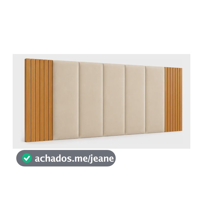 Cabeceira Modular + Painel Ripado Mdf Para Cama Box Casal Bege