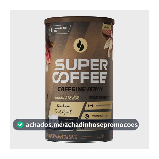 Super Coffee 3.0 380g Caffeine Army Coq10 Cafeína Taurina Super Coffee Lingua De Gato 380g