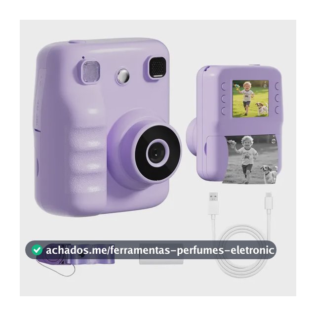 Câmera Digital Instantânea para Crianças Inova com Impressão Térmica e Tela 2.4"