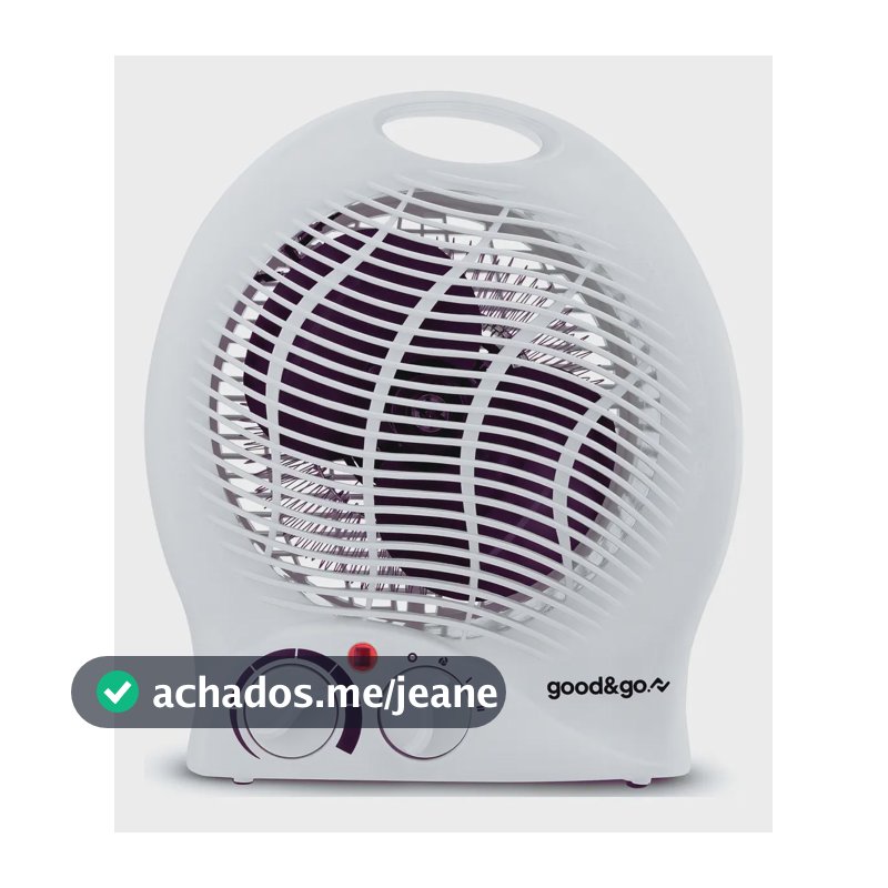 Aquecedor Caloventor Elétrico Good&Go GG-AQ01 2000W Portátil Com Termostato Branco
