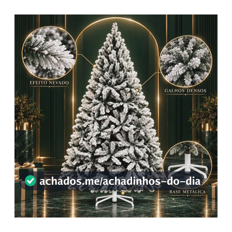 LuvinCo Imperial Árvore De Natal Luxo Pinheiro Neve 1,80m 694 Galhos Cor Nevada