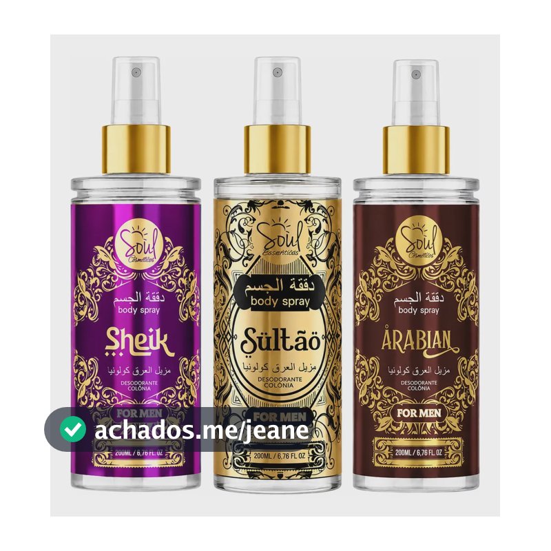 Kit Body Splash Arabe C/3un 200ml Perfume Masculino De Luxo