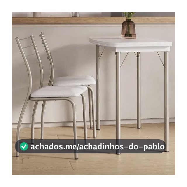 Conjunto Sala De Jantar Tallim Mesa e 2 Cadeiras Carraro Cor Branco