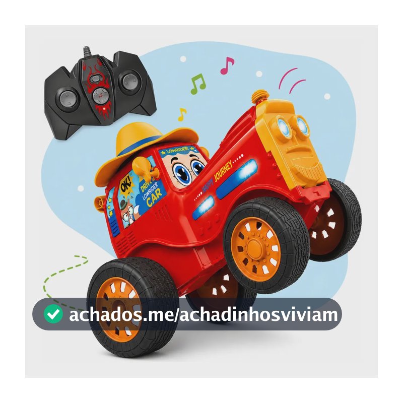 Trator Maluco Caipira Carrinho Controle Remoto Dança Pula Acrobacias Luz LED Som Modo Autônomo Recarregável Pneus Borracha Kizumba