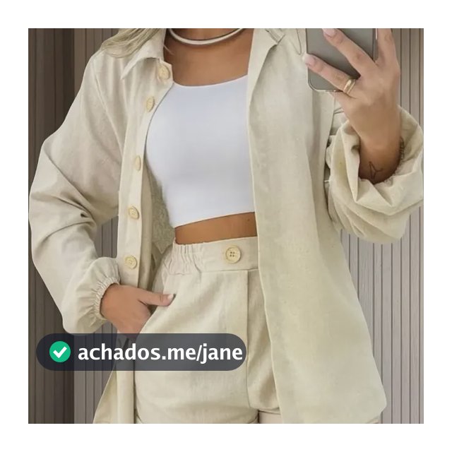 Conjunto Linho Feminino Camisa E Short Linha Premium