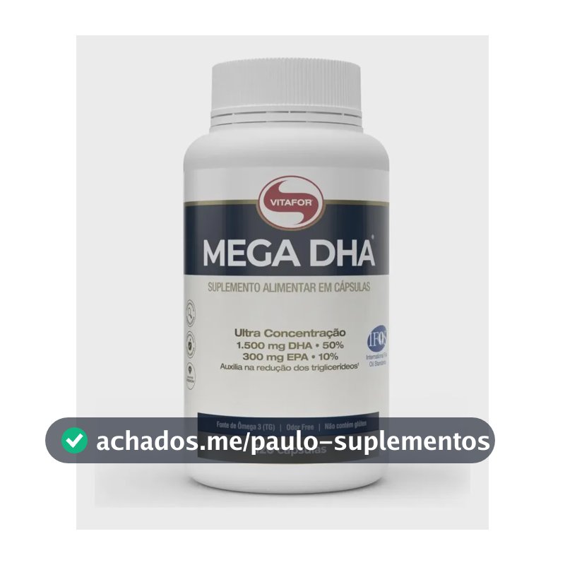 Mega DHA Vitafor Ômega 3 Ultra Concentrado 120 Cápsula
