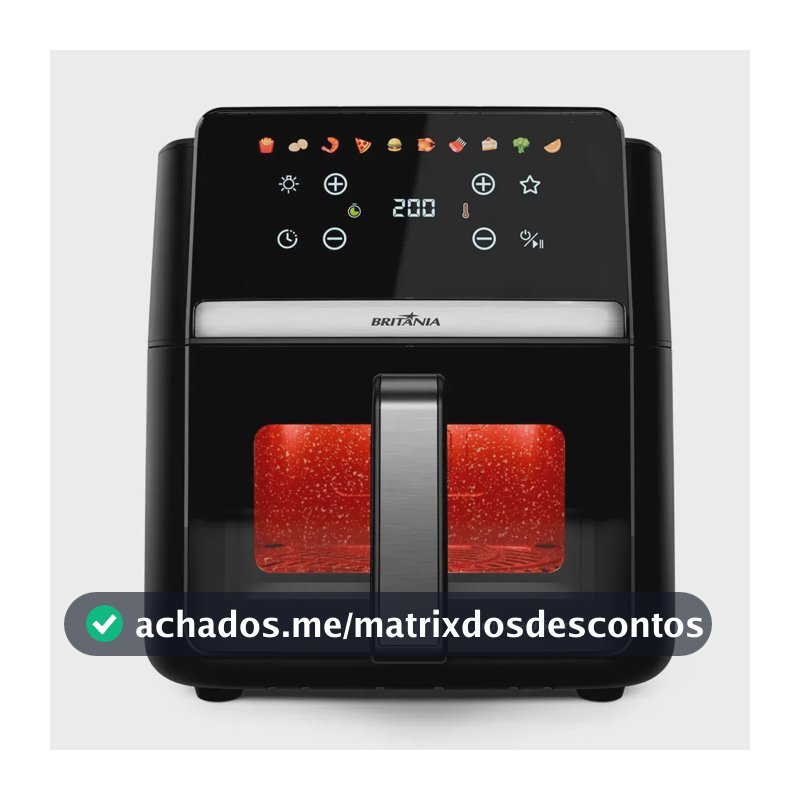 Air Fryer Britânia 9,5l Painel Digital 1800w Baf95a