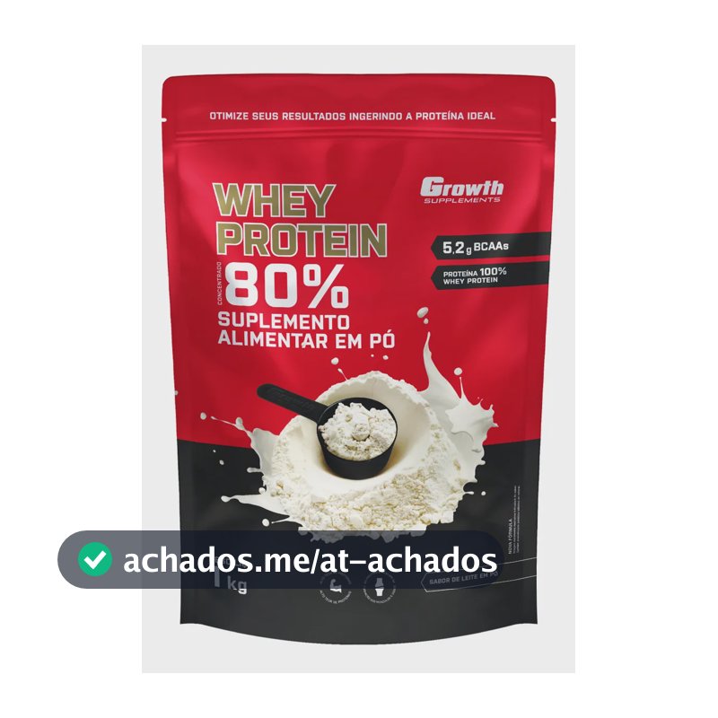 Proteína Growth Supplements Whey concentrado em pó sabor Leite em Pó x 1kg