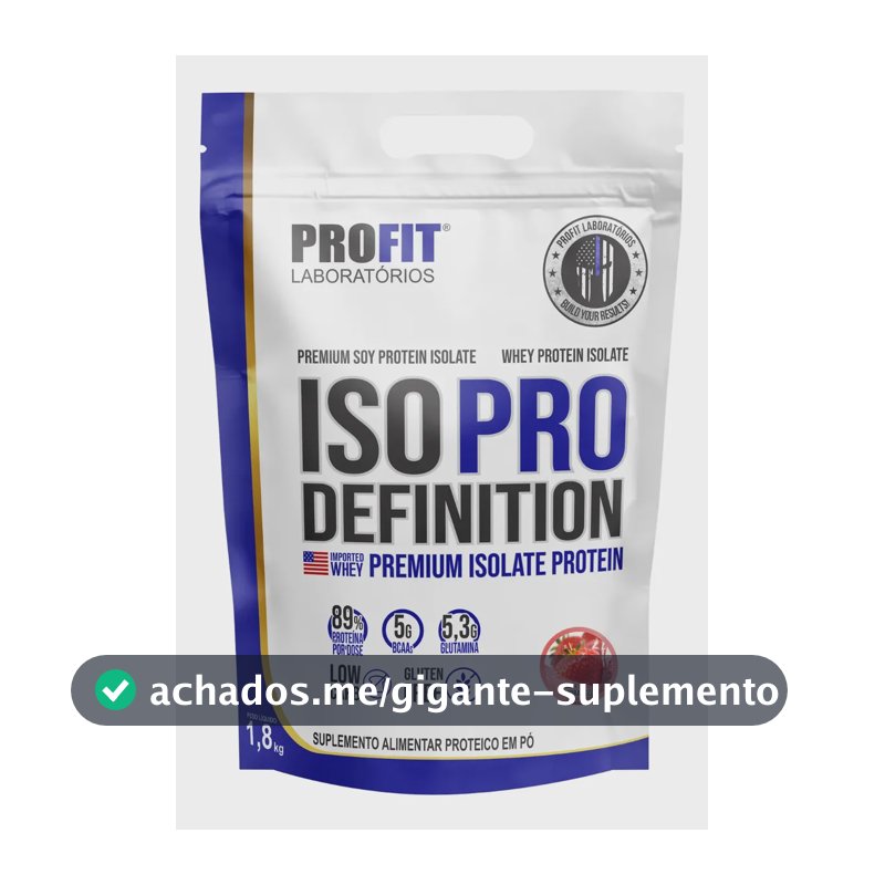 Whey Isolada Iso Pro Definition Refil 1,8kg Profit Labs Suplemento