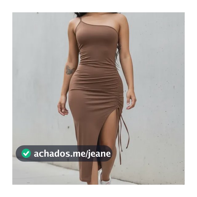 Vestido Midi Mula Manca Com Fenda Suplex Um Ombro Só