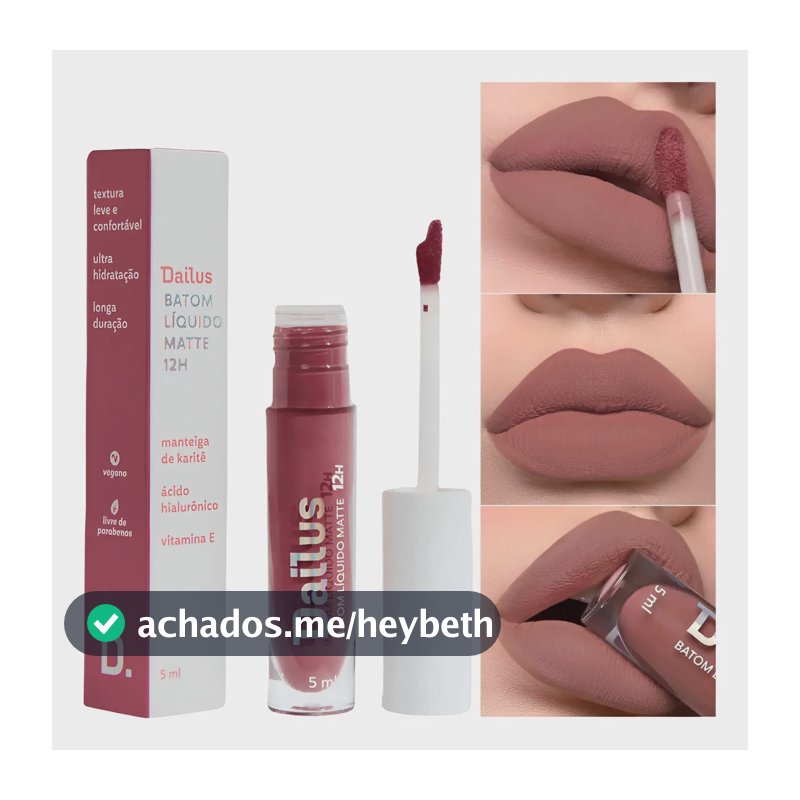 Batom Líquido Matte De Longa Duração Dailus Todas As Cores Sissone