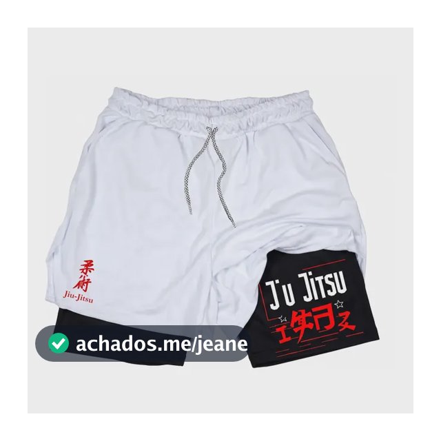 Short Compressao 2 Em 1 Jiu Jitsu Arte Marcial Gym Fit Anime