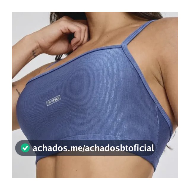 Top Cropped Micro Canelado Reto Fitness Academia Alça Fina Azul Jeans Liso G