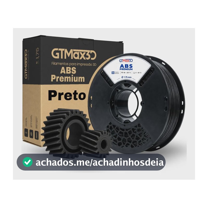 Filamento Abs Premium 1kg 1,75mm Impressão 3d Várias Cores Preto