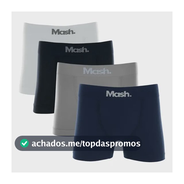 Kit 4 Cuecas Boxer Mash Poliamida Sem Costura Box Original