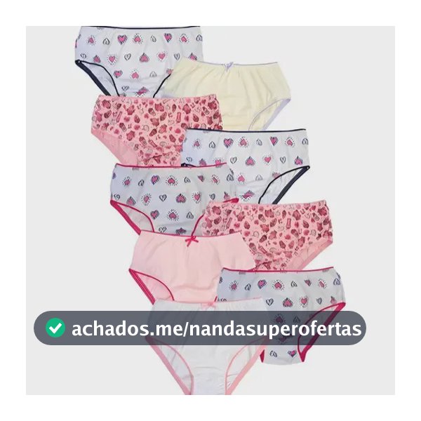 10 Calcinha Infantil Algodão Tradicional Menina Atacado