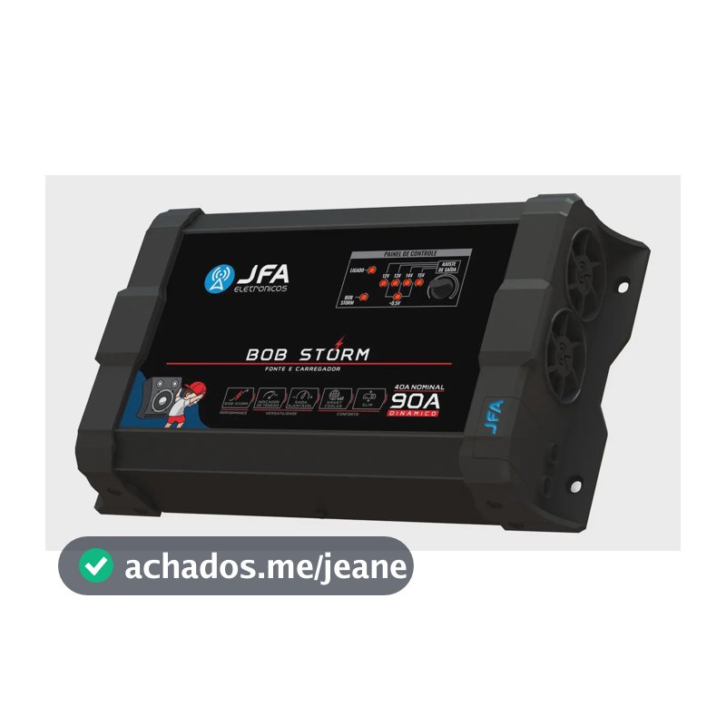 Fonte Carregador JFA Bob Storm 90A Bivolt para Som Automotivo e Projetos