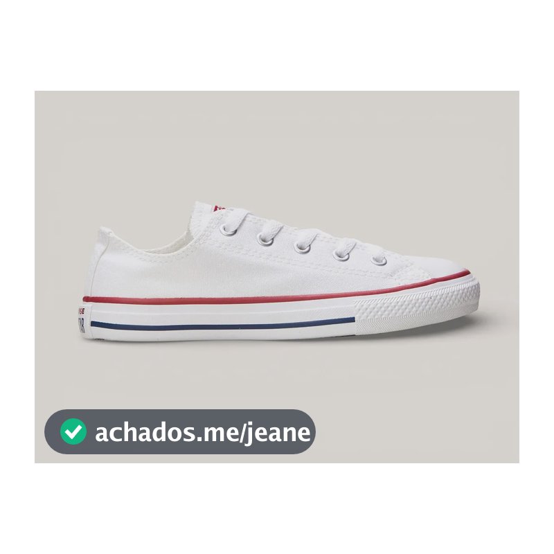 Chuck Taylor All Star Ck0002 Curto Tecido Infantil Branco/branco/marinho Liso 28 Br