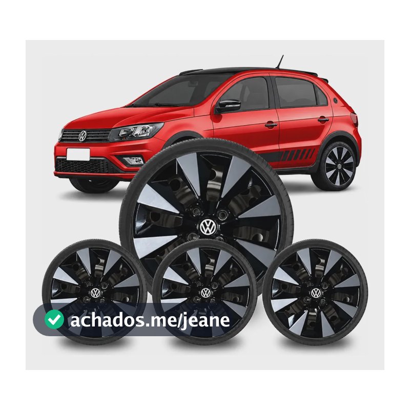 Jogo 4 Calota Gol Voyage G5 G6 2013 2014 2015 Aro 14 C.baixo Preto/prata