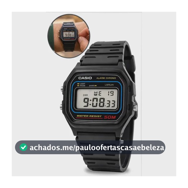 Relógio Casio Masculino Digital Preto de Resina W-59-1VQ