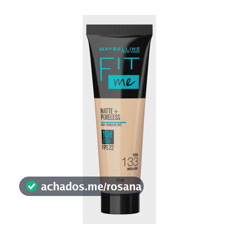 Base de maquiagem líquida Maybelline Fit Me Matte+ Poreless Fit Me FPS tom nova 133 antiga b100 - 72mL 45g
