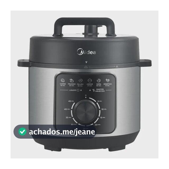 Panela Elétrica Mecânica Pressão 4l Preta E Inox Midea