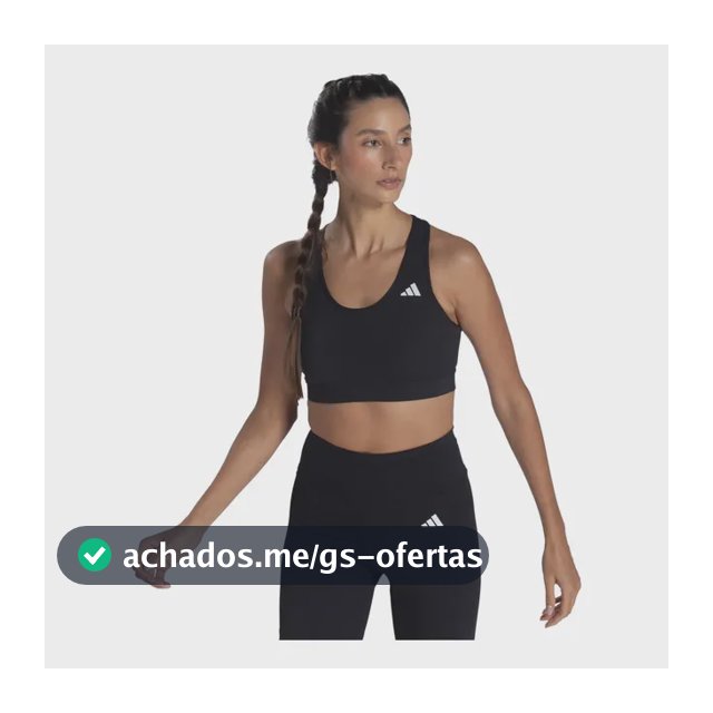 Top Feminino Esportivo Ms adidas Preto Liso P