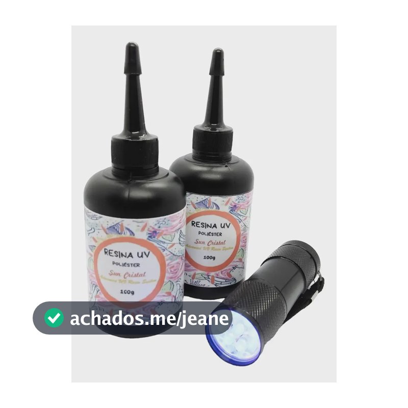 2 Resinas Uv Sun Cristal + Brinde A Sua Escolha Diy Transparente