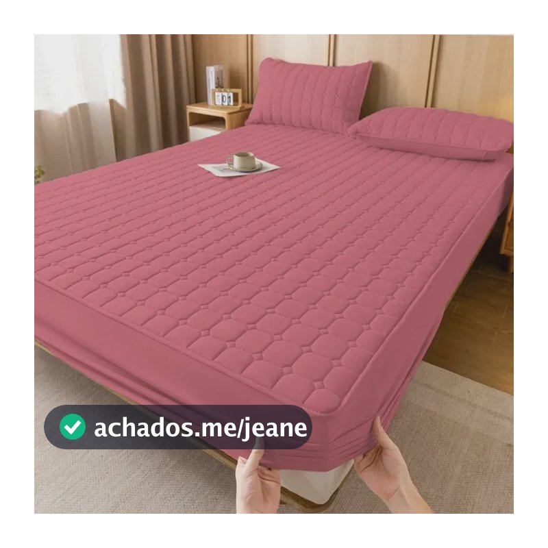 Protetor De Colchão Impermeável Queen Antialérgico Antiácaro Matelado Rosê