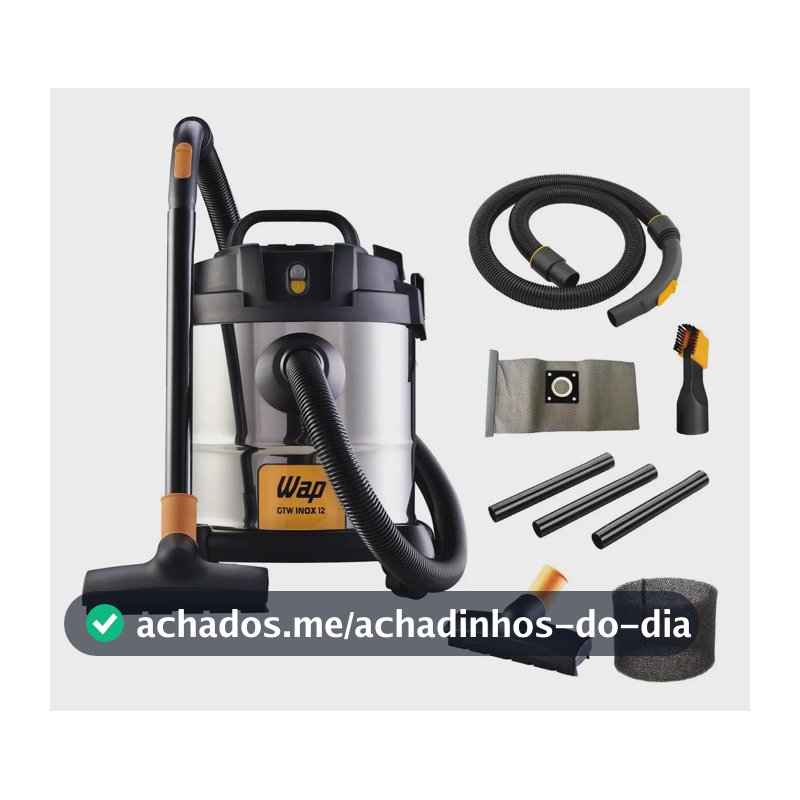 Aspirador De Pó E Água Wap Gtw Inox 12 1400w 127v Q11 Aço Inoxidável/preto/amar
