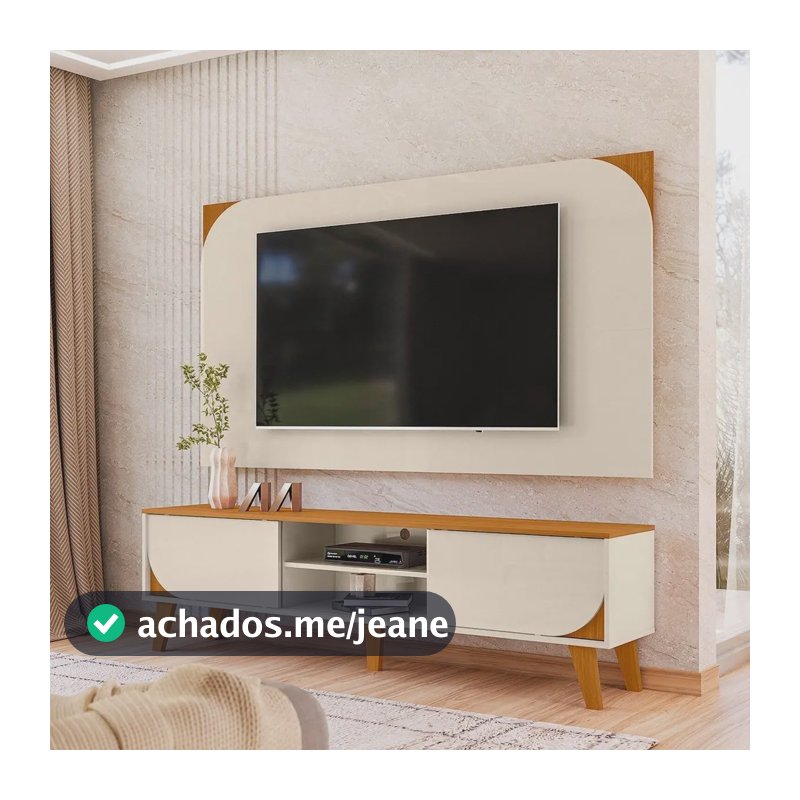 Rack Com Painel Para Tv 65 Polegadas Duna Cinamomo/off White
