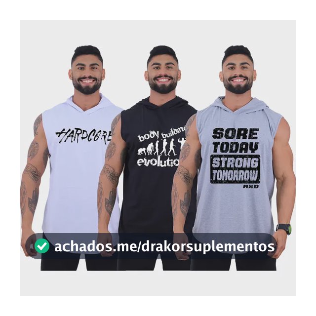 Kit 3 Regatas Longline Machão Touca Masculina Mxd Conceito