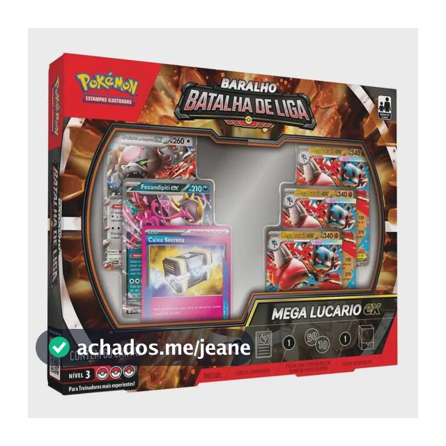 60 Cartas Pokemon Batalha De Liga Mega Lucario Ex Original