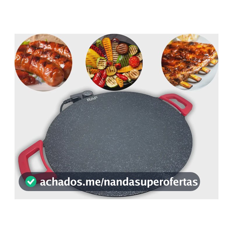 Churrasqueira Elétrica Disco Grill Prática Para Assar Carnes Preto 220v
