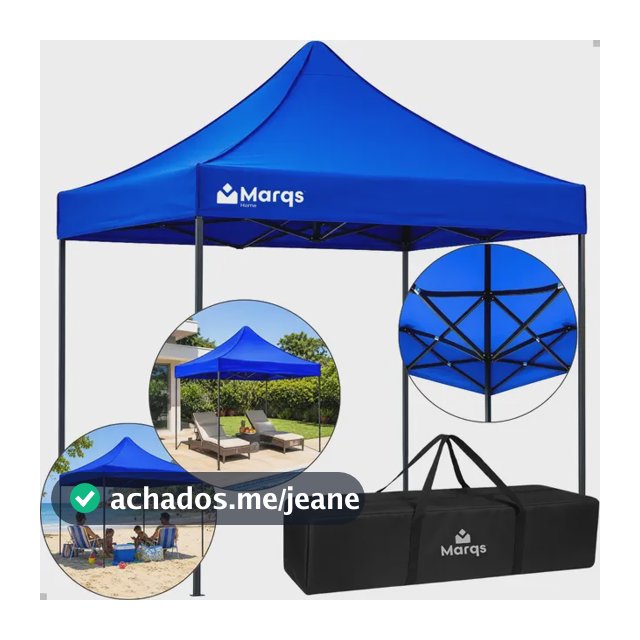 Tenda Gazebo Dobrável Marqs Home 3x3m Azul com Proteção UV e Impermeável