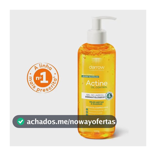 Gel de Limpeza Facial Darrow Actine Oil Control Pele Mista Oleosa 400g
