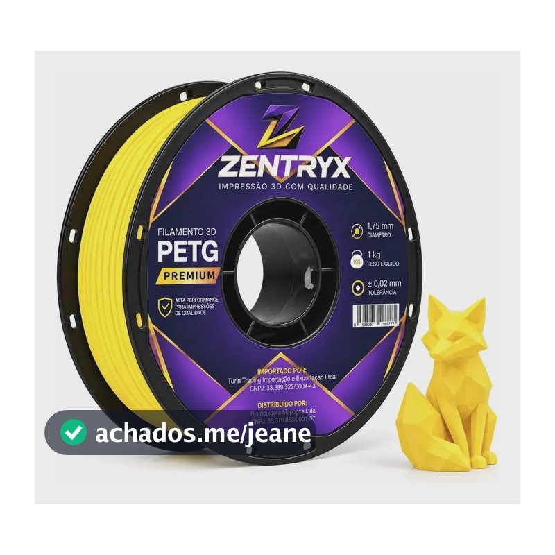 Filamento Petg 1 Kg Impressoras 3d 1.75mm Embalado A Vacuo Amarelo