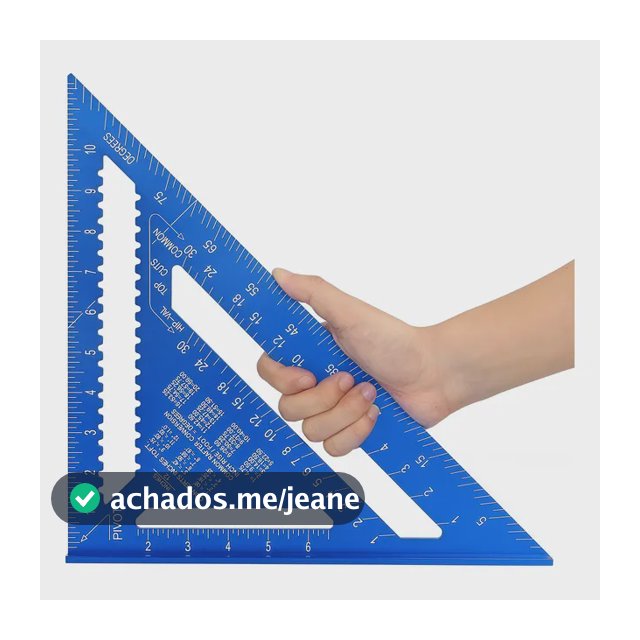 Esquadro Triangular Alumínio Transferidor 12 Polegadas Azul Azul
