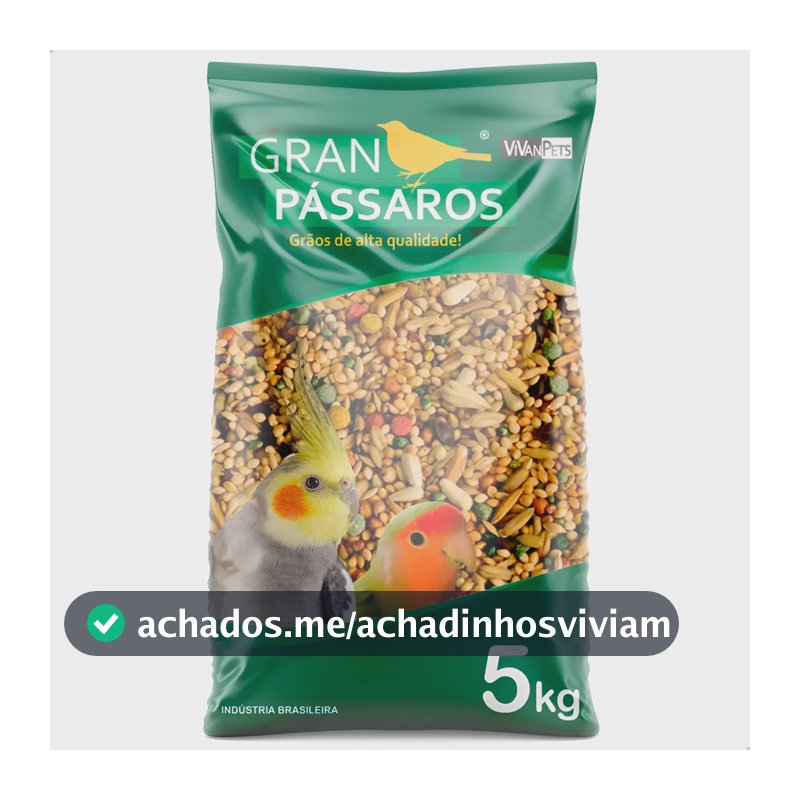 Mistura Calopsita Agapornis Mix Sementes Gran Passaros 5kg