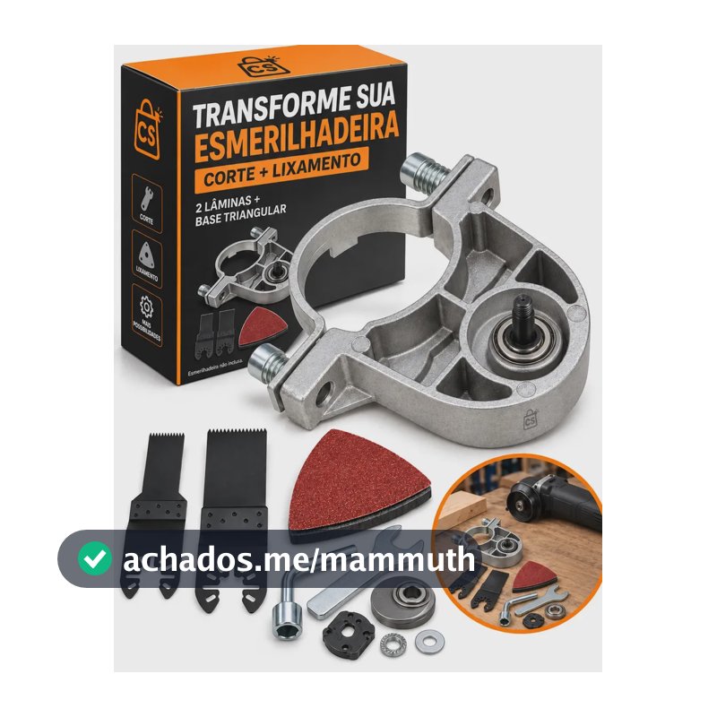 Kit Adaptador Oscilante p/ Esmerilhadeira: Lixamento e Corte c/ Lâminas e Sapata Triangular