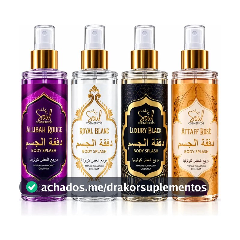 Body Splash Arabe C/4un 200ml Perfume Feminino de Luxo Alta Concentração