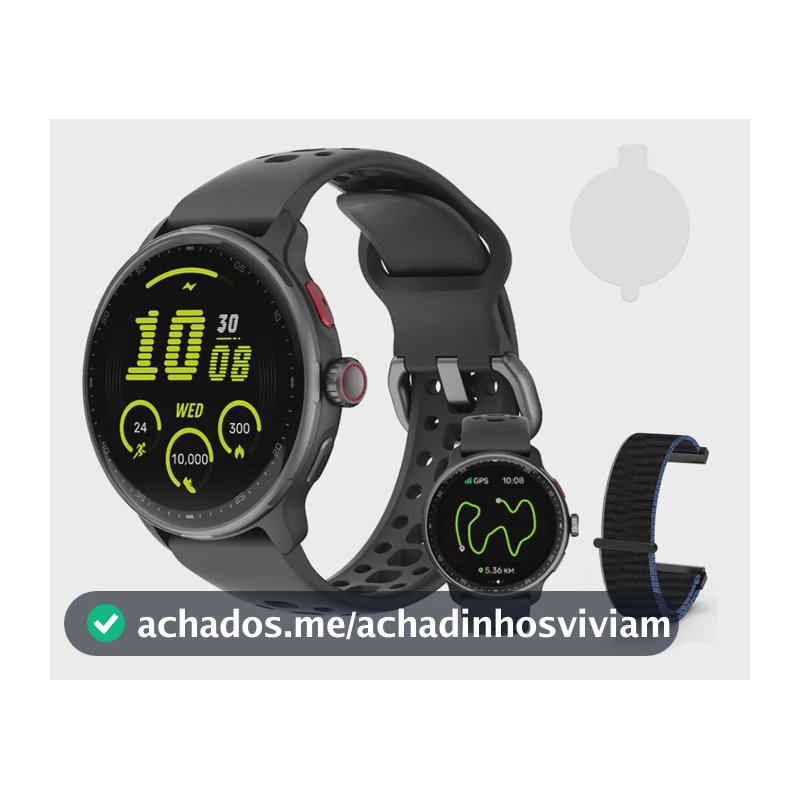 Relógio Inteligente Gps Smartwatch Amoled 3atm Sport Gps Caixa Preto